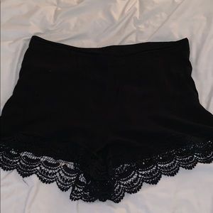Forever 21 black lace trim shorts